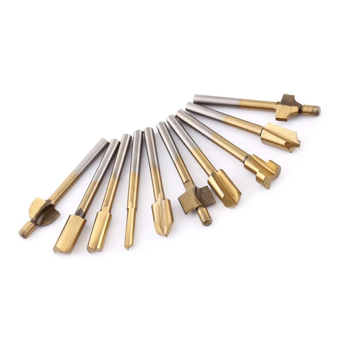10 stuks HSS Titanium Gecoat Houtbewerking Kantfreesen Trimmer Bovenfreesmachine Bits 18  Schacht