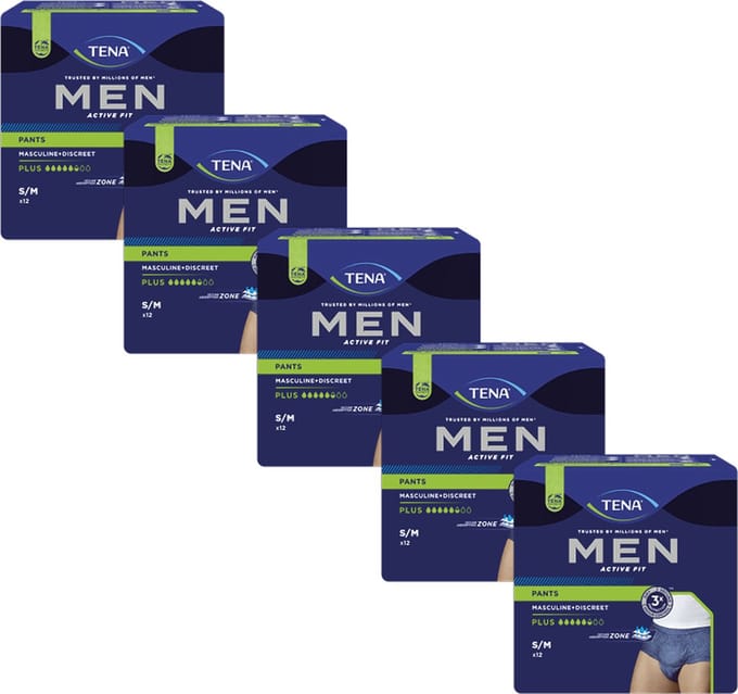 TENA Men Active Fit Plus - S/M - 5 pakken - 60 stuks