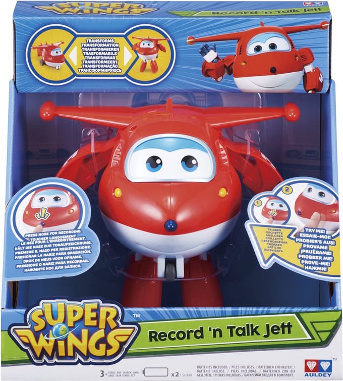 Super Wings Speelfiguur Jett Record 'n Talk 18 Cm Rood