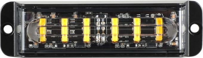 LED bumper flitser - Oranje - 6 LED - R10/R65 - 13cm
