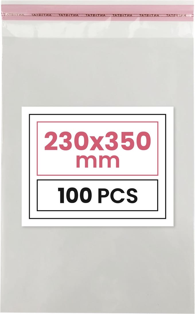 Plastic zakjes met plakstrim - 23x35 cm - transparant - 100 zakken