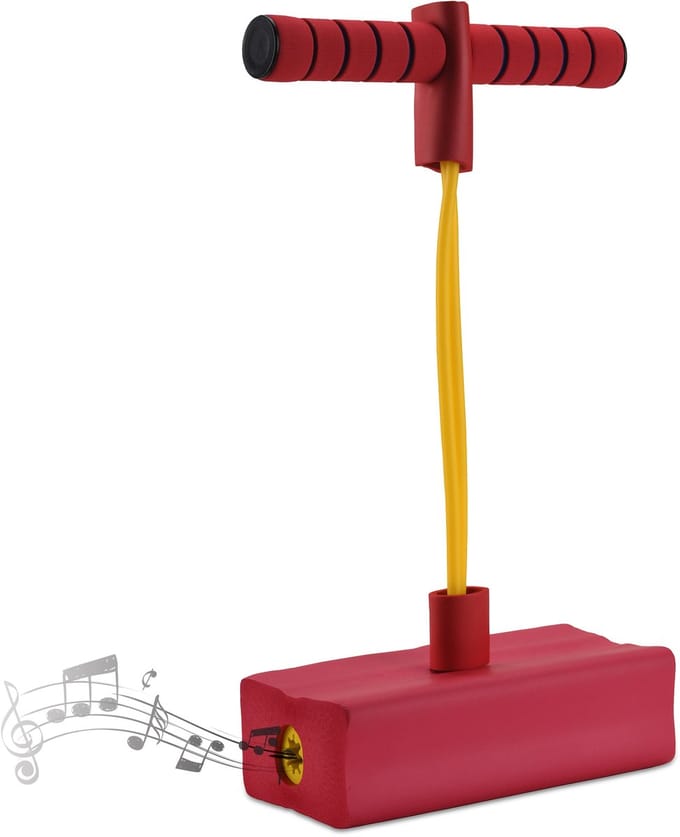Pogo stick - kinderen - flexibel - pieper - tot 80 kg - foam - rood