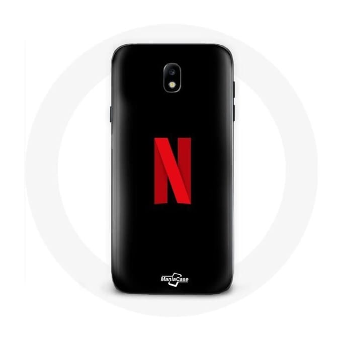 Coque - Netflix - Galaxy J3 2017 - Logo rouge - Fond noir - Rigide noir