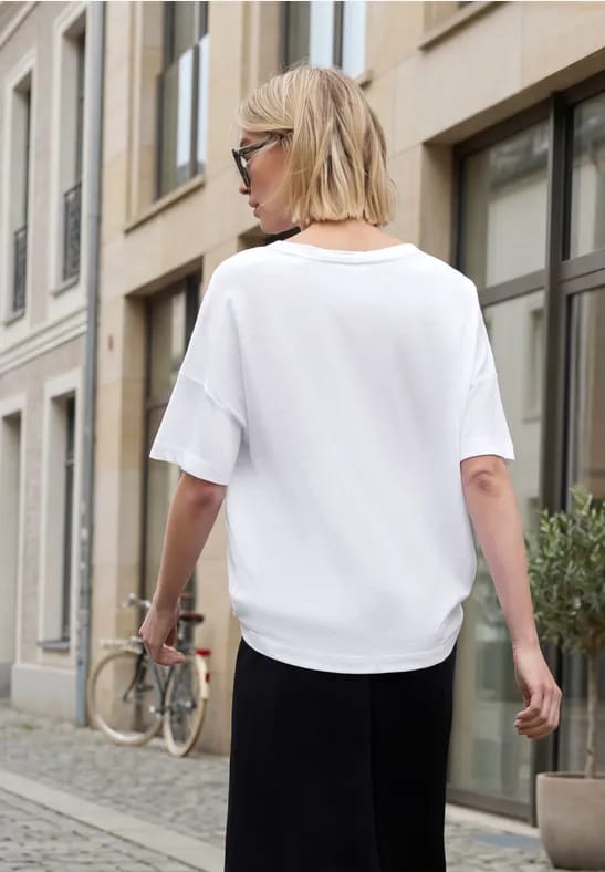 Shirt met ronde hals en knopen