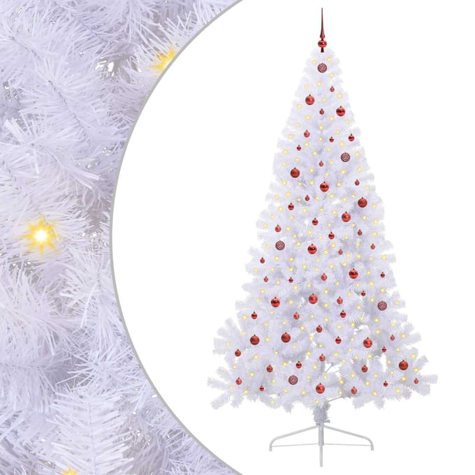 vidaXL Kunstkerstboom Wit 240 cm PVC en staal