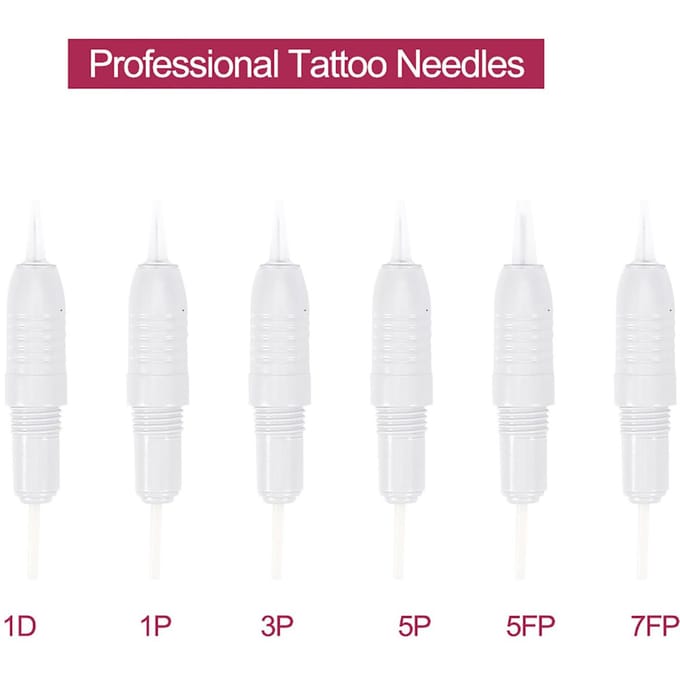 6 stuks Permanent Make-up Cartridge Naalden 1P1D3P5P5PF7PF voor Digitale Make-up Machine white
