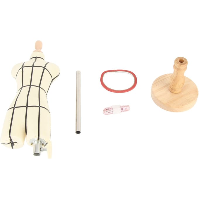 Mini Mannequin de Couture avec Support Base en Bois Mannequin de Couture Corps Modèle d'Affichage de Vêtements pour beige
