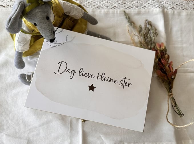 Tweeling - Herinnering box - Bewaar box - Opberg box - Dag Lieve Kleine Sterren - Geschenk - Afscheid & Troost AF1882