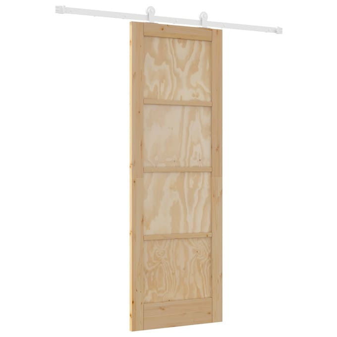 vidaXL - Schuifdeur - Natuurlijk - en - Wit - 73,5 - x - 211 - cm - Massief - grenenhout