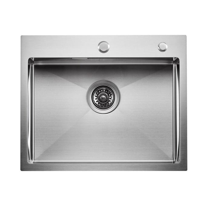 55cm Dessus d'évier de cuisine à montage supérieur cuve simple à encastrer Acier inoxydable Bar