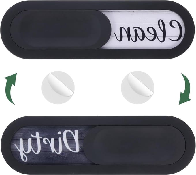 Magnet Vaatwasser Indicator - Schone Vuile Teken - Status Aangeven - Krasbestendig - 15x4.5 cm - Houtnerf