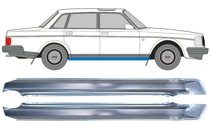 Volledige dorpel voor Volvo 240 1975-1993 / Links / Rechts / Set