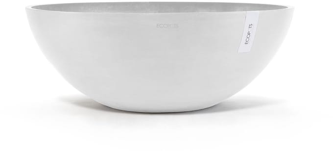 Ecopots Vienna 70 - Pure White - Ø70 x H25,3 cm - Ronde witte bloempot
