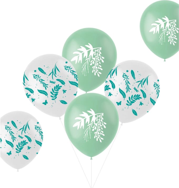 Folat - Ballonnen Natuur Groen 33 cm - 6 stuks