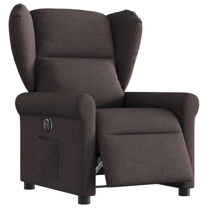 vidaXL - Fauteuil - verstelbaar - elektrisch - stof - donkerbruin