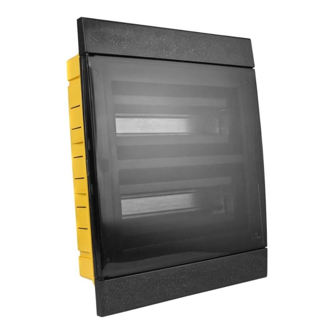 Tableau de distribution encastrable 24 modules IP40 noir 2x12 Boîtier modulaire