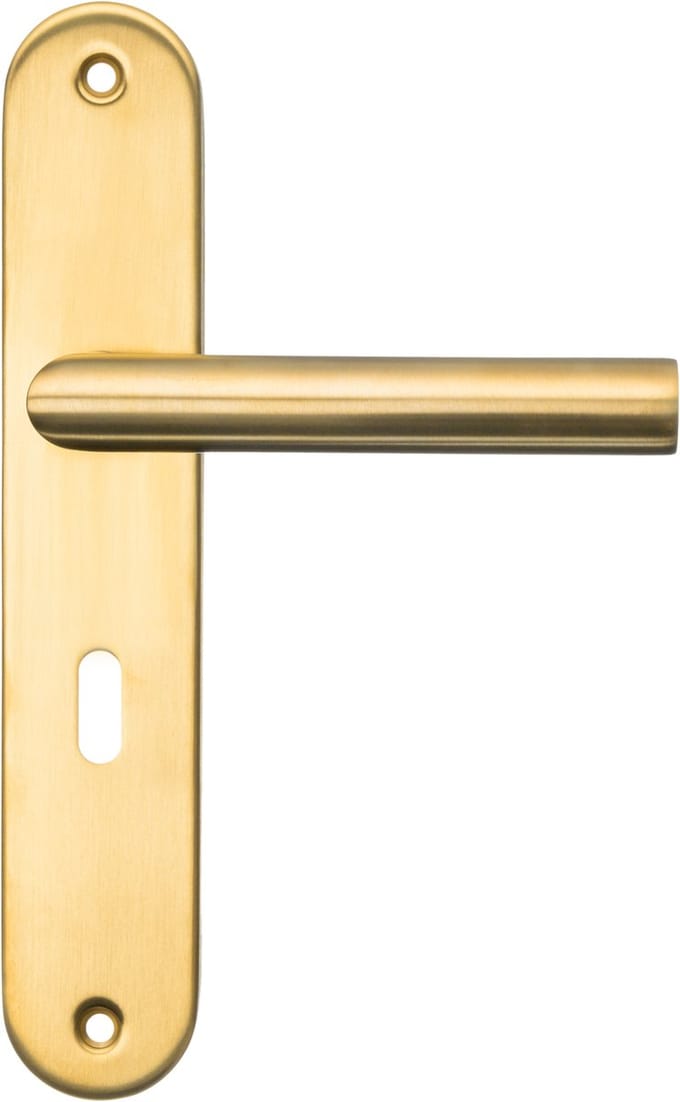 Ostiumhome® - Andria - Deurbeslag - Deurklink - Rond Schild - Sleutelgat - 56 mm - Mat Goud