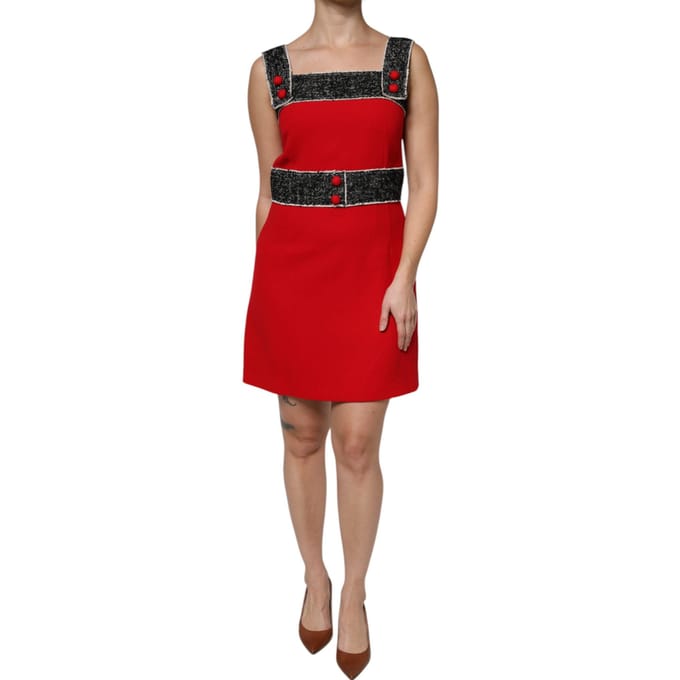Tweed Trim A-lijn Mini Jurk