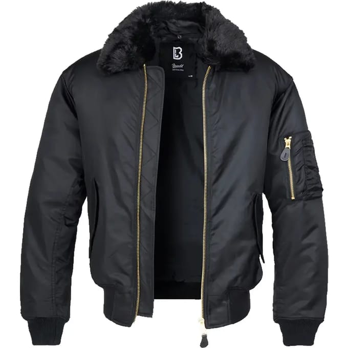 Brandit - MA2 Fur Collar Bomber jacket - M - Zwart
