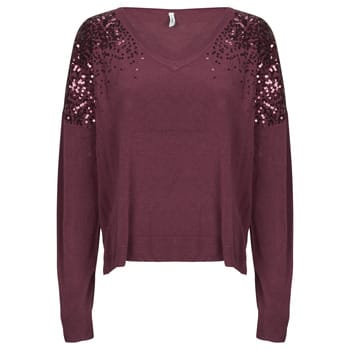 ONLY - ONLSTARRY LS SEQUIN BOXY V-NECK KNT - Dames - Gebreide truien