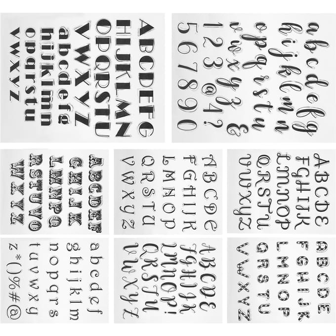 8 Pièces Lettre Tampon Transparent Clair DIY Dessin Scrapbooking Compte Manuel Décorations Artisanales white