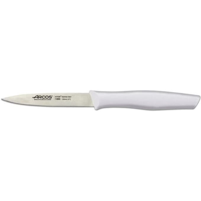 Couteau Mondador Arcos Nova 188624 acier inoxydable Nitrum et mango Polypropylène, lame blanche de 10 cm en boîte présentoir.