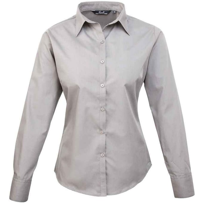 Premier Dames/Dames Shirt Met Lange Mouwen (Zilver)