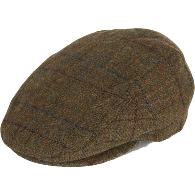 Barbour - Cairn Flat Cap Ol34 Olive Blue Red MHA0706