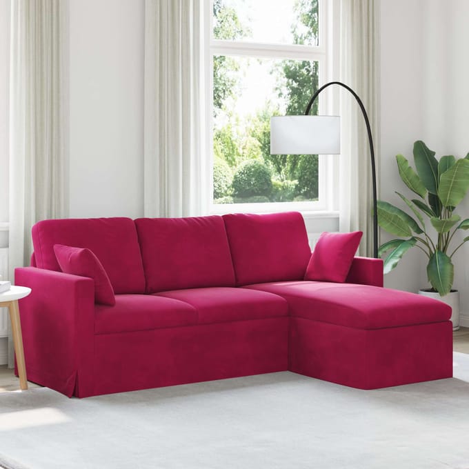 vidaXL Bank Wijnrood 198 x 134 x 80 cm Fluweel