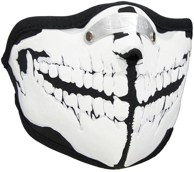 Mondkap Skimasker Skelet Tanden Print -