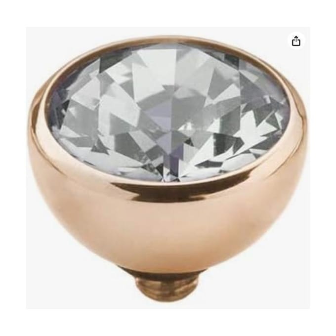 MELANO - Ringsteen Twisted Ring Roze Goud Grijs Klein gray