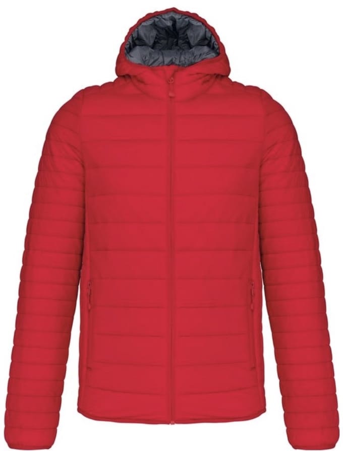 Kariban Men's lightweight hooded padded jacket K6110 - Rood/Red - XL