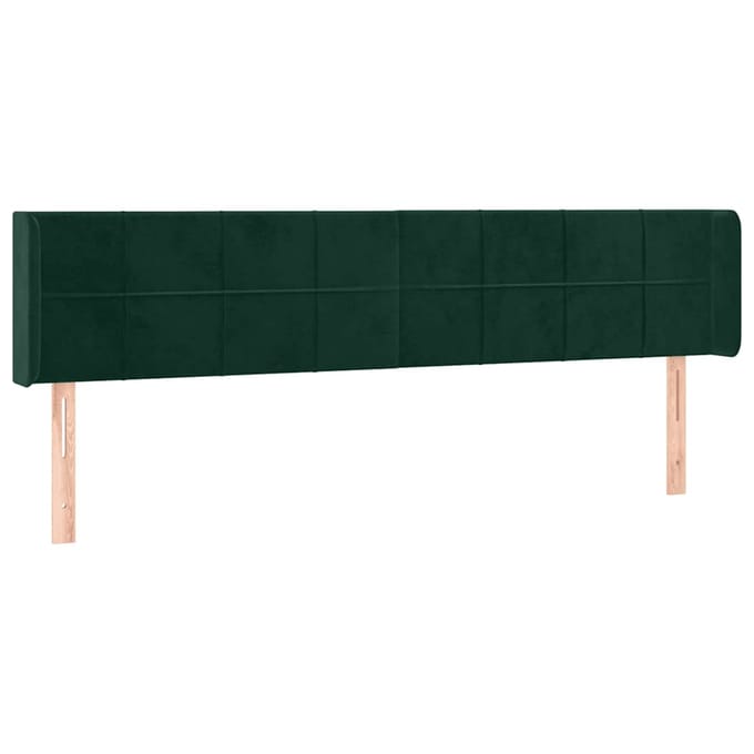 vidaXL - Hoofdbord - LED - 163x16x78/88 - cm - fluweel - donkergroen
