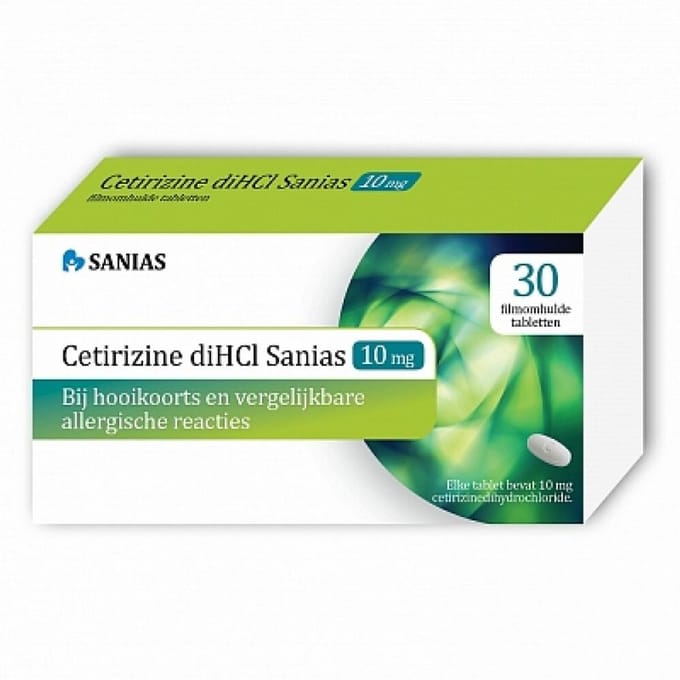 Sanias Allergietabletten Cetirizine diHCI 10 mg - 2 x 30 tabletten