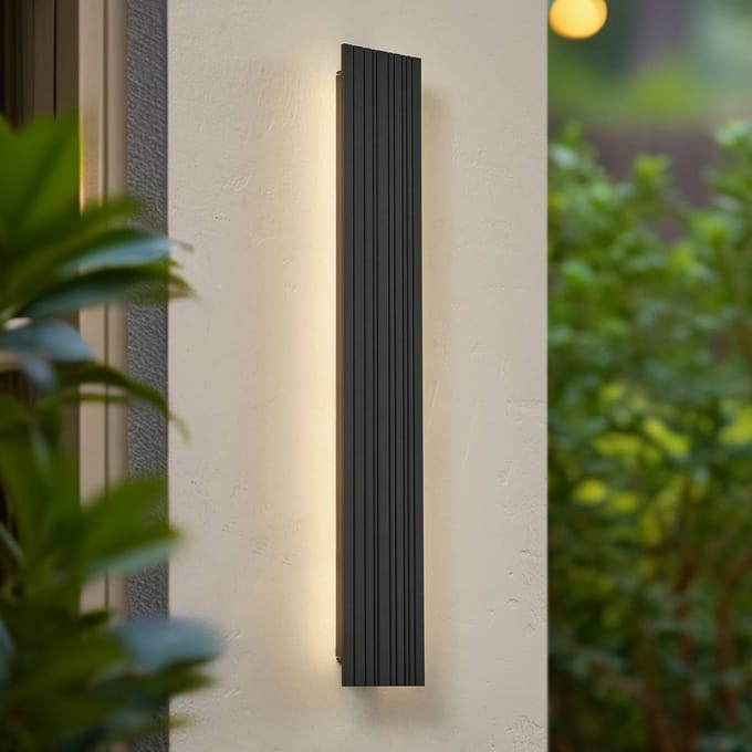 Lucande LED buiten wandlamp Melira, lengte 60 cm, antraciet