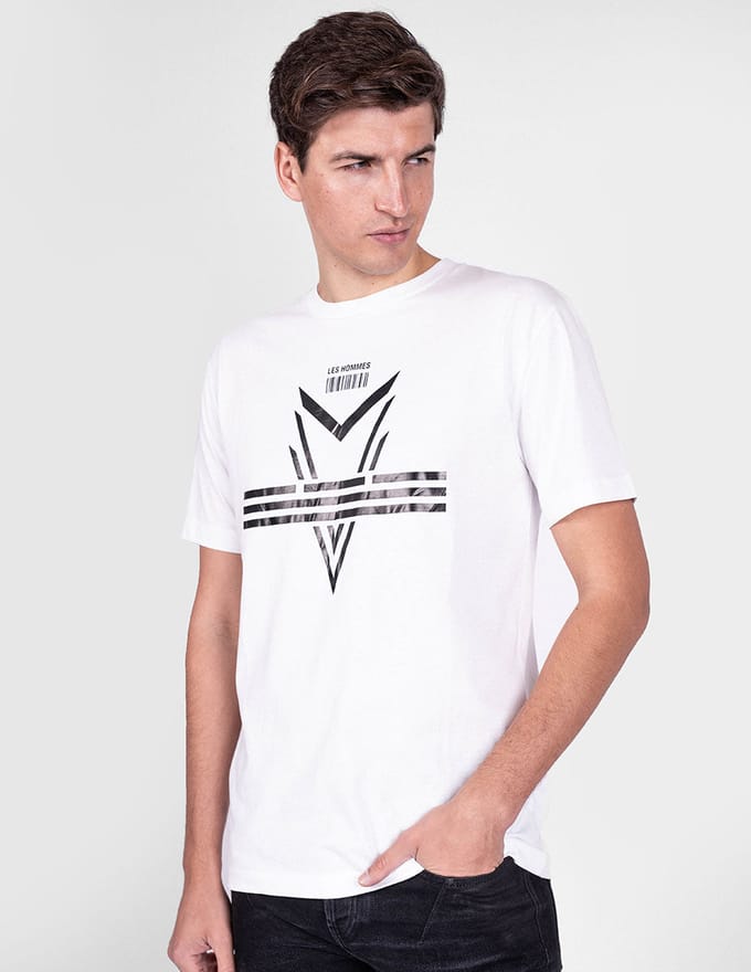 Les Hommes T-shirt Darts Mannen Wit
