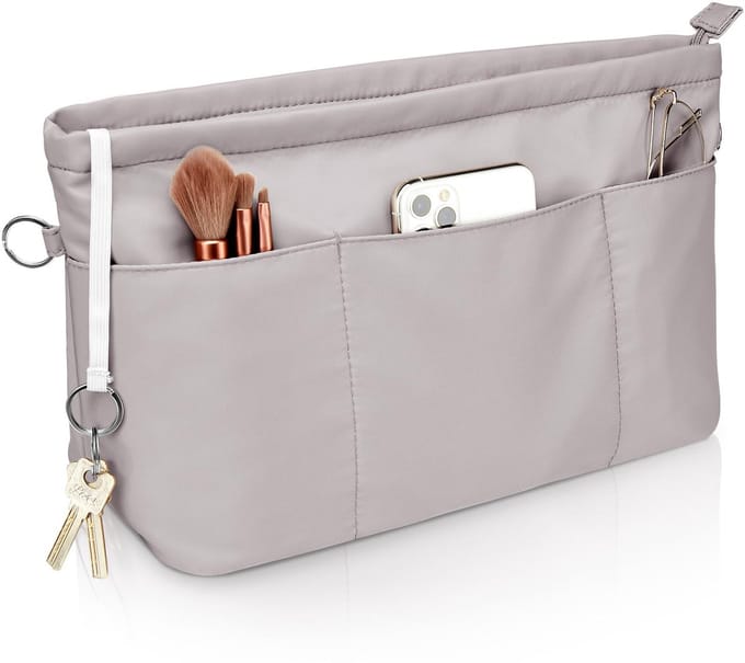 Nylon Handtasorganizer - Waterdichte Tas met Sleutelhanger en Ritssluiting - Zwart