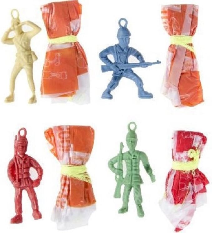 LG imports - 8x parachute met soldaatje - uitdeelkadootjes