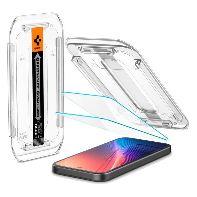 Spigen Screen Protector Geschikt voor Google Pixel 9a - EZ Fit GLAS.tR - 9H Tempered Glass - Case Friendly - Gemakkelijke Installatie - 2-Pack