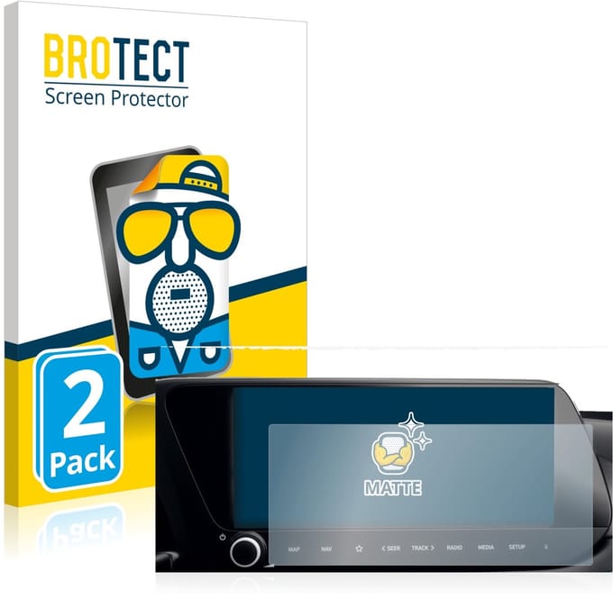 BROTECT - Screenprotector voor Hyundai i20 2022 Infotainment System 10" - Folie Beschermfolie matte 2 Stuks