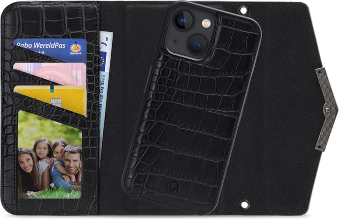 iPhone 13 Mini Clutch Case hoesje - Mobilize - Croco Zwart - Kunstleer