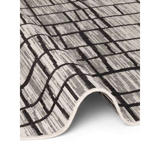 Ted Baker Haringey rond buitenkleed Crouch Zwart/Wit - Rond 160 Ø - (M)