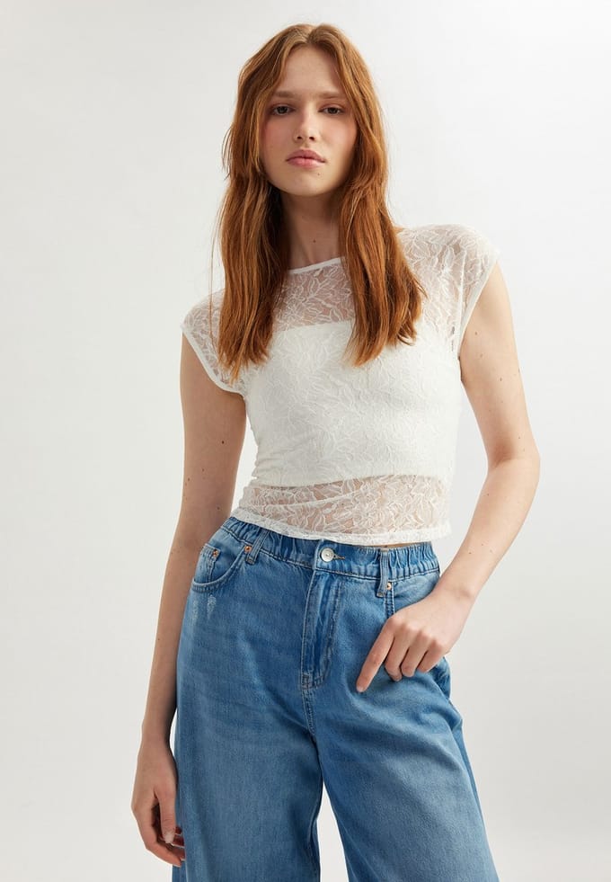 Ronde kraag Mouwloos Tanktop