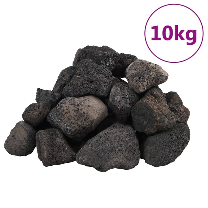vidaXL - Lavastenen - 10 - kg - 5-8 - cm - zwart