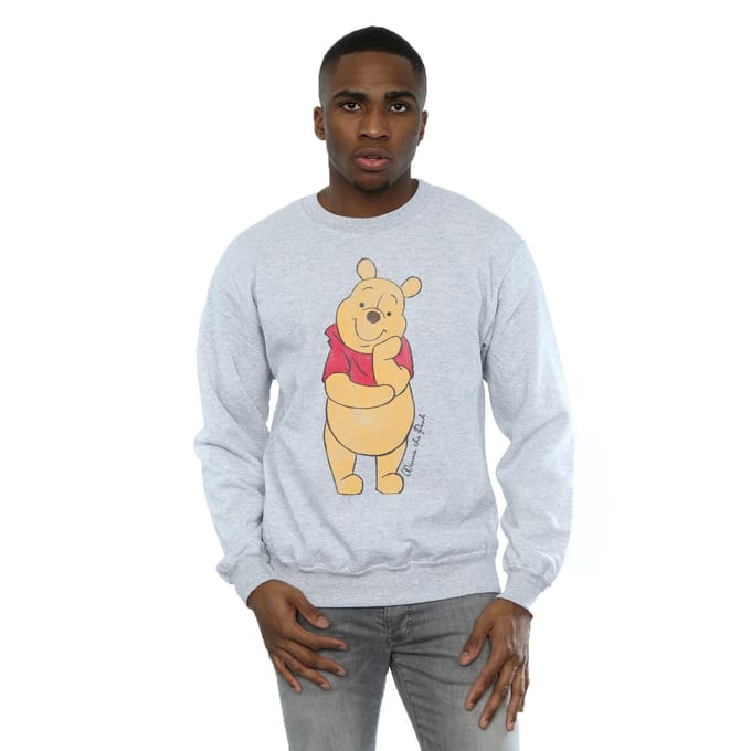 Disney Heren Winnie De Poeh Klassiek Poeh Sweatshirt (Sportgrijs)