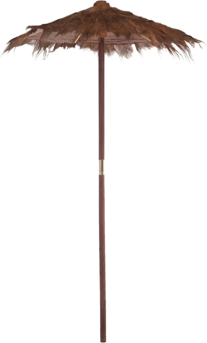 J-Line parasol Cocobladeren - hout - bruin - small