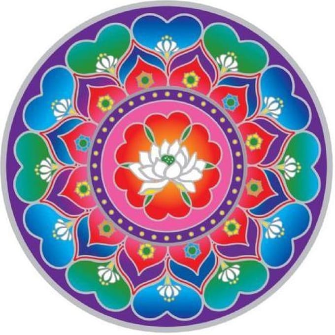 Raamsticker Lotushart Mandala - 14cm