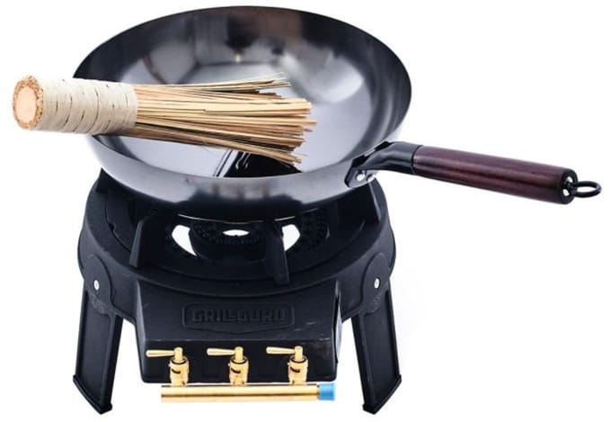 Grill Guru Easy Asia  complete outside burner kit met wok