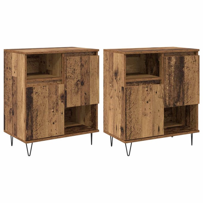 vidaXL - Dressoir - 2 - st - Oudhout - 60 - x - 35 - x - 70 - cm