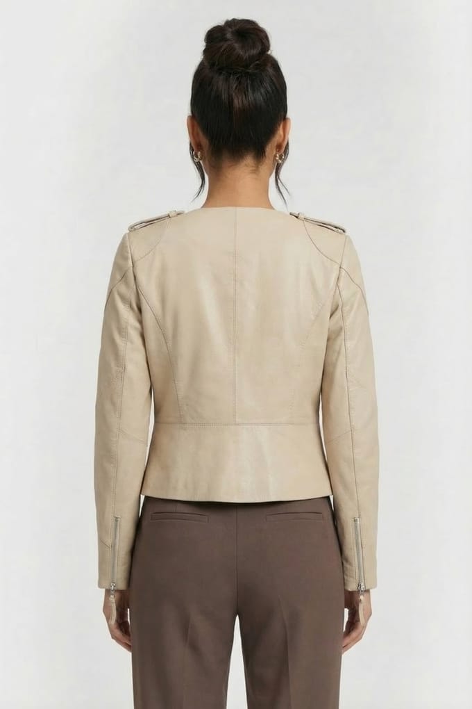 DNA Amsterdam Decapo Almond Taglia: 2 | Giacche di pelle Outlet | Donna | Marrone